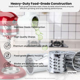 Kitchee Slicer Shredder Grater 3 Attachments - Compatible with KitchenAid Mixer - Top-Down View