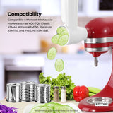 Kitchee Slicer Shredder Grater 3 Attachments - Compatible with KitchenAid Mixer - Rear View