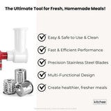 Kitchee Slicer Shredder Grater 3 Attachments - Compatible with KitchenAid Mixer - Close-Up Angle