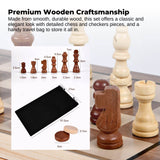 Social Hike Wooden Chess & Checkers 2 in 1 – Magnetic Travel Foldable Board Game - Rear View