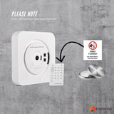 Tooleroo Wall Mountable CD Player Speaker - Bluetooth HiFi FM Radio White - Rear View