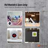 Tooleroo Wall Mountable CD Player Speaker - Bluetooth HiFi FM Radio White - Low Angle