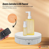 Tooleroo Electric 360 Rotating Product Display Stand White for Merchandise Video - Top-Down View