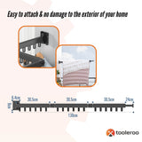Tooleroo Clothes Drying Rack Tri-Fold Wall-Mount Space-Saving Laundry Hanger - Top-Down View