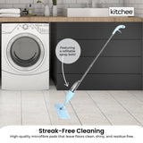 Kitchee Refillable Spray Floor Mop with Reusable & Washable Multi-Surface Microfibre Pad - Side View