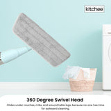 Kitchee Refillable Spray Floor Mop with Reusable & Washable Multi-Surface Microfibre Pad - Top-Down View