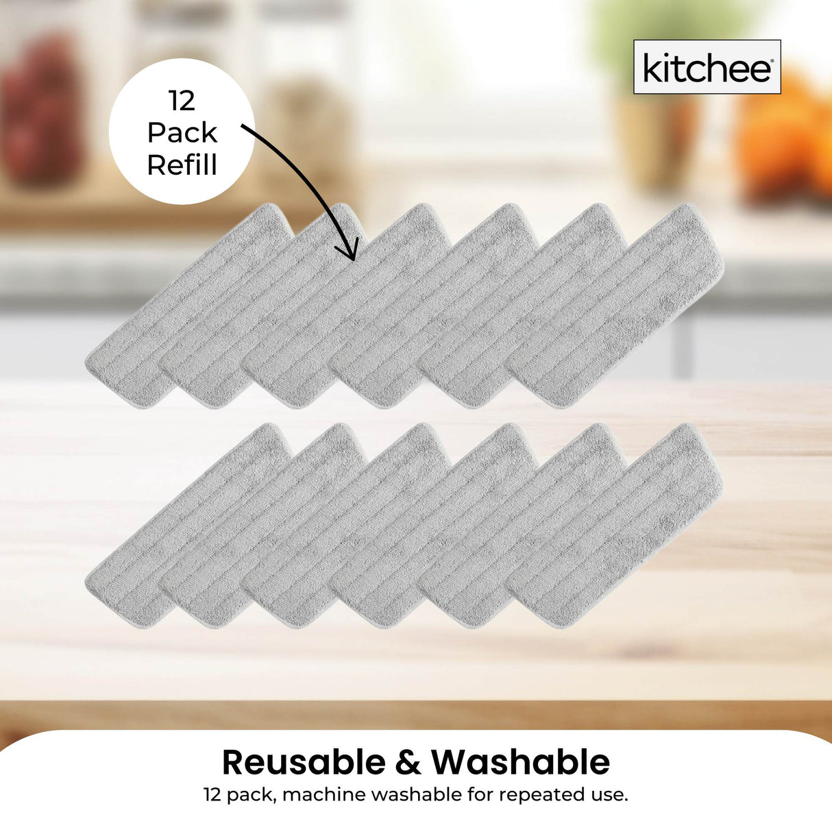 Kitchee Replacement Microfibre Mop Pad for Kitchee Refillable Spray Floor Mop