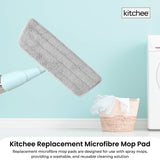 Kitchee Replacement Microfibre Mop Pad for Kitchee Refillable Spray Floor Mop - 45-Degree Angle