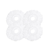 4x Kitchee Microfibre Mop Head Replacement for Kitchee Spin Mop - White Round