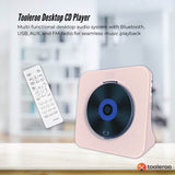 Tooleroo USB Rechargeable Desktop CD Player Speaker ??Bluetooth Portable Pink - Front View