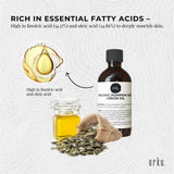 Orku 100ml Organic Pumpkin Seed Oil – Virgin Cold Pressed Unrefined Cosmetic Gr. - 45-Degree Angle