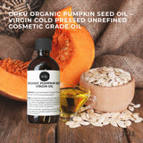Orku 250ml Organic Pumpkin Seed Oil – Virgin Cold Pressed Unrefined Cosmetic Grade - Front View