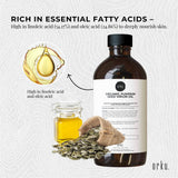 Orku 500ml Organic Pumpkin Seed Oil – Virgin Cold Pressed Unrefined Cosmetic Grade - Top-Down View