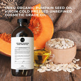 Orku 1L Organic Pumpkin Seed Oil – Virgin Cold Pressed Unrefined Cosmetic Grade - Front View