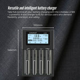 LiitoKala Lii-M4 Smart Battery Charger LCD - 4-Slot USB for 18650 AA AAA Li-ion - Side View