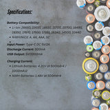 LiitoKala Lii-M4 Smart Battery Charger LCD - 4-Slot USB for 18650 AA AAA Li-ion - Top-Down View