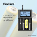 LiitoKala Lii-M4 Smart Battery Charger LCD - 4-Slot USB for 18650 AA AAA Li-ion