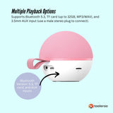 Mini Karaoke Machine and 2x Wireless Microphones Portable Bluetooth Speaker Pink - 45-Degree Angle