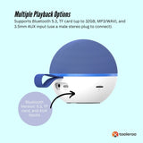 Mini Karaoke Machine and 2x Wireless Microphones Portable Bluetooth Speaker Blue - 45-Degree Angle