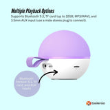 Mini Karaoke Machine - 2x Wireless Microphones Portable Bluetooth Speaker Purple - 45-Degree Angle