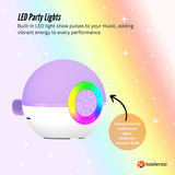 Mini Karaoke Machine - 2x Wireless Microphones Portable Bluetooth Speaker Purple - Close-Up Angle