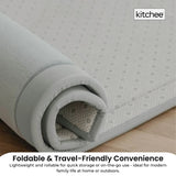 Kitchee Foam Floor Mat 150x200cm - Padded Thick Deep Soft Tatami Style Rug Grey - Top-Down View