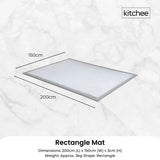 Kitchee Foam Floor Mat 150x200cm - Padded Thick Deep Soft Tatami Style Rug Grey - 45-Degree Angle