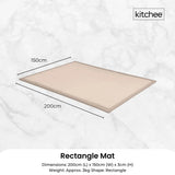 Kitchee Foam Floor Mat 150x200cm - Padded Thick Deep Soft Tatami Style Rug Cream - Rear View