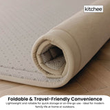 Kitchee Foam Floor Mat 200x200cm - Padded Thick Deep Soft Tatami Style Rug Cream