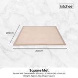 Kitchee Foam Floor Mat 200x200cm - Padded Thick Deep Soft Tatami Style Rug Cream
