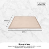Kitchee Kids Foam Floor Play Mat 200x200cm – Padded Thick Soft Tatami Style Cream - Close-Up Angle