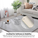 Kitchee Foam Floor Mat 200x200cm - Padded Thick Deep Soft Tatami Style Rug Grey - Side View