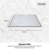 Kitchee Foam Floor Mat 200x200cm - Padded Thick Deep Soft Tatami Style Rug Grey - 45-Degree Angle