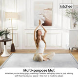 Kitchee Foam Floor Mat 200x200cm - Padded Thick Deep Soft Tatami Style Rug Grey - Rear View