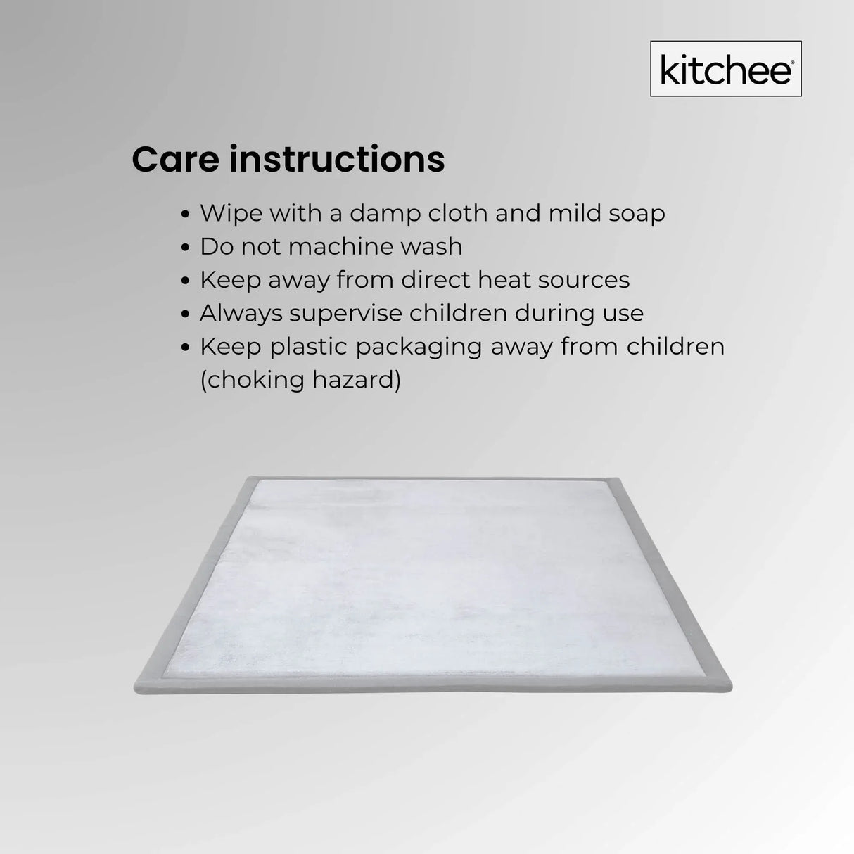 Kitchee Foam Floor Mat 200x200cm - Padded Thick Deep Soft Tatami Style Rug Grey
