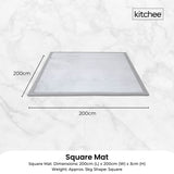 Kitchee Kids Foam Floor Play Mat 200x200cm – Padded Thick Soft Tatami Style Grey - Close-Up Angle
