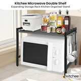 Kitchee Microwave Single Shelf - Expanding Storage Rack Kitchen Organiser Stand - Front View