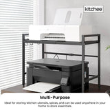 Kitchee Microwave Single Shelf - Expanding Storage Rack Kitchen Organiser Stand - 45-Degree Angle
