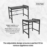 Kitchee Microwave Single Shelf - Expanding Storage Rack Kitchen Organiser Stand - Rear View