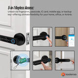 Tooleroo Digital Smart Door Lock Handle - 5in1 Keypad Home Entry Security System - Top-Down View
