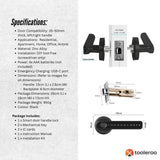 Tooleroo Digital Smart Door Lock Handle - 5in1 Keypad Home Entry Security System - Extra Image