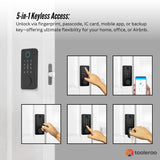 Tooleroo Digital Smart Door Lock Keypad - 5-in-1  Home Entry Security System - Top-Down View