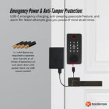 Tooleroo Digital Smart Door Lock Keypad - 5-in-1  Home Entry Security System - Close-Up Angle