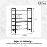 Kitchee Microwave Double Shelf - Expanding Storage Rack Kitchen Organiser Stand - Side View