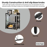 Kitchee Microwave Double Shelf - Expanding Storage Rack Kitchen Organiser Stand - Top-Down View