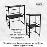 Kitchee Microwave Double Shelf - Expanding Storage Rack Kitchen Organiser Stand - Rear View