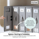 1x Kitchee Foldable Bed Sheet Storage Box - Linen and Closet Organiser Grey - Top-Down View