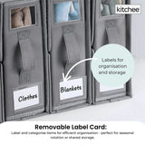 1x Kitchee Foldable Bed Sheet Storage Box - Linen and Closet Organiser Grey - 45-Degree Angle