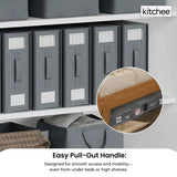 1x Kitchee Foldable Bed Sheet Storage Box - Linen and Closet Organiser Grey - Close-Up Angle