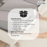 1x Kitchee Foldable Bed Sheet Storage Box - Linen and Closet Organiser Grey - Low Angle